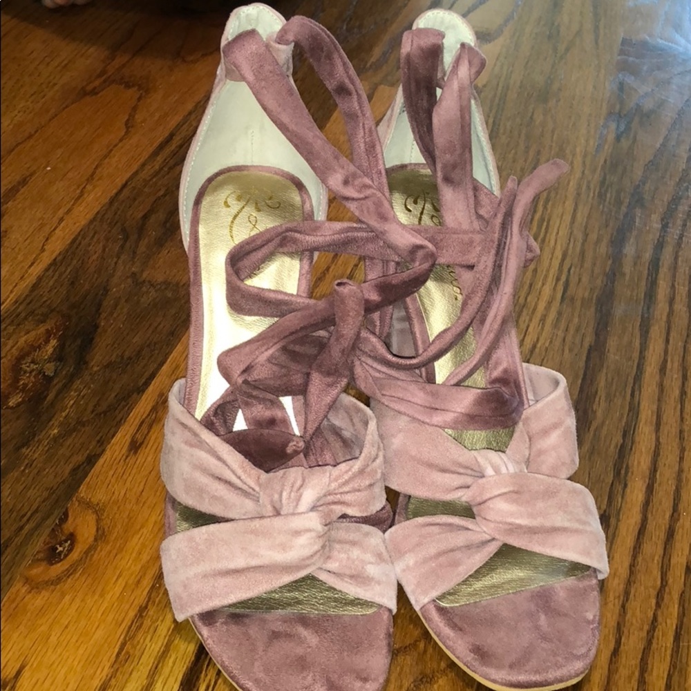 Anthropology Lace Up Heels